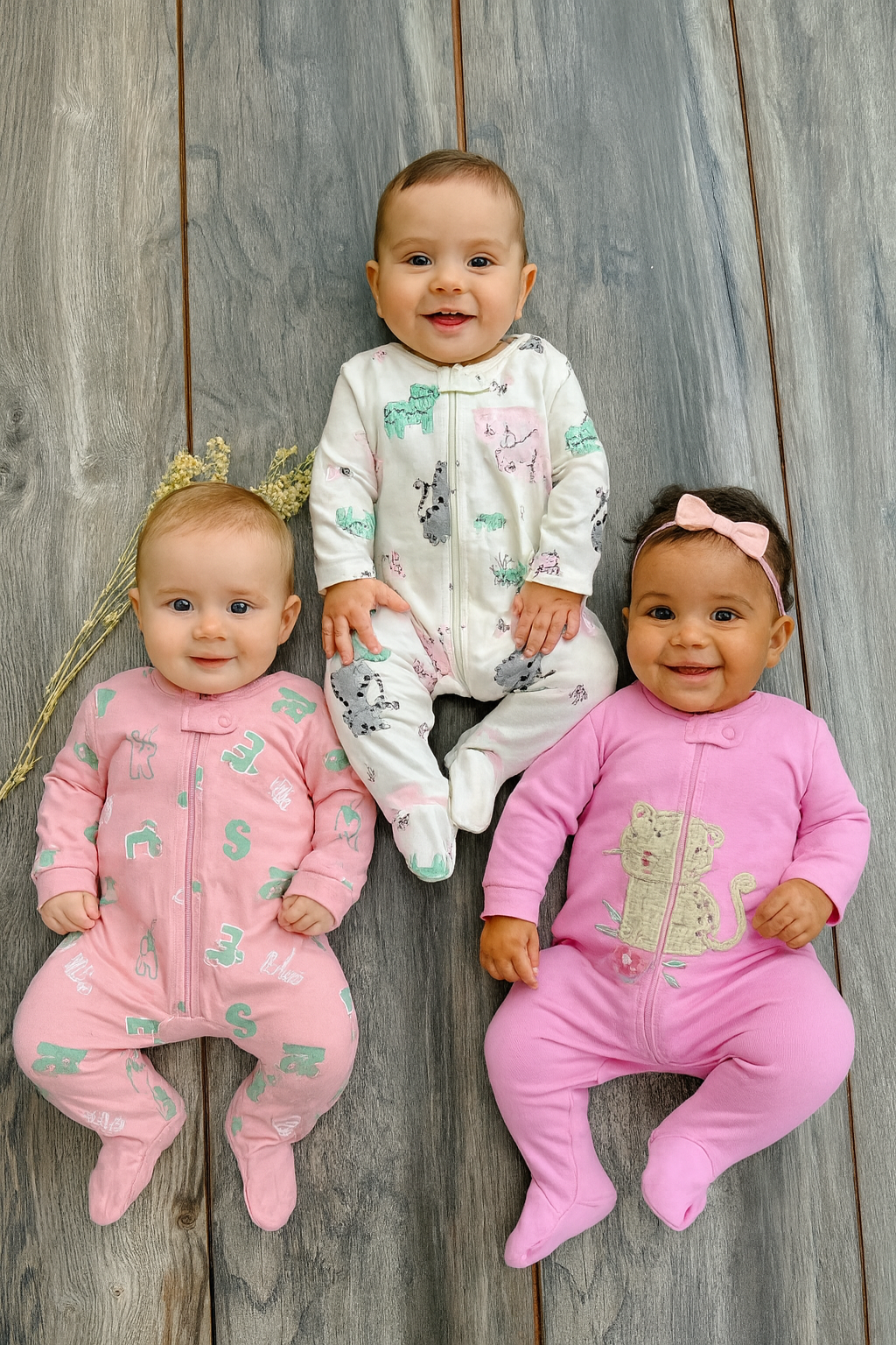 Conjunto de 3 Enterizos para Bebé Niña | MAE