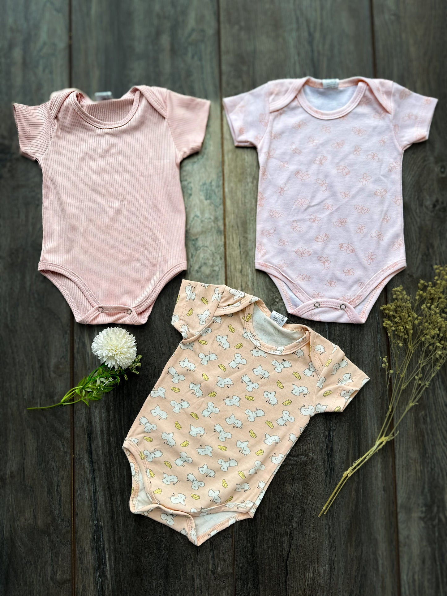 Conjunto de 3 Bodis para Bebé Niña | ANTONELLA