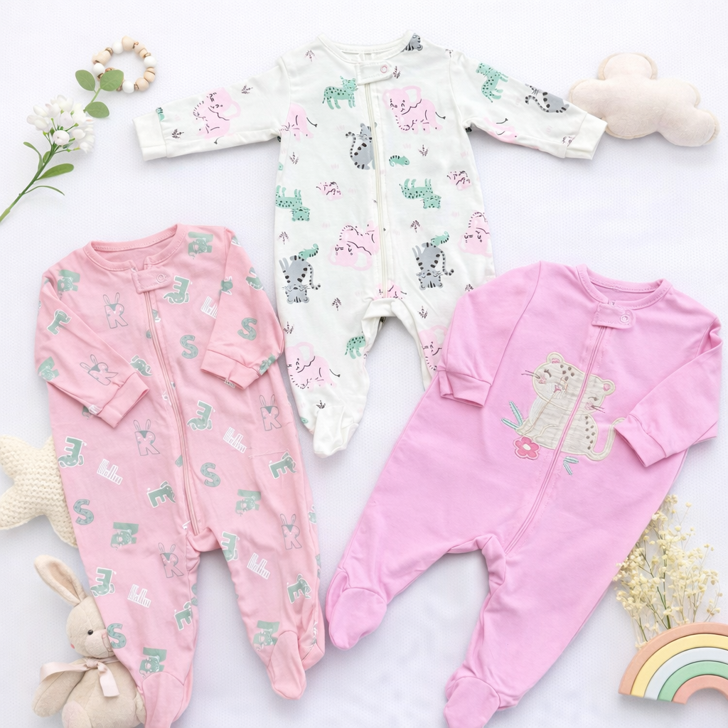 Conjunto de 3 Enterizos para Bebé Niña | MAE