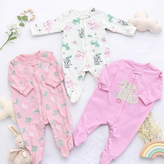 Conjunto de 3 Enterizos para Bebé Niña | MAE