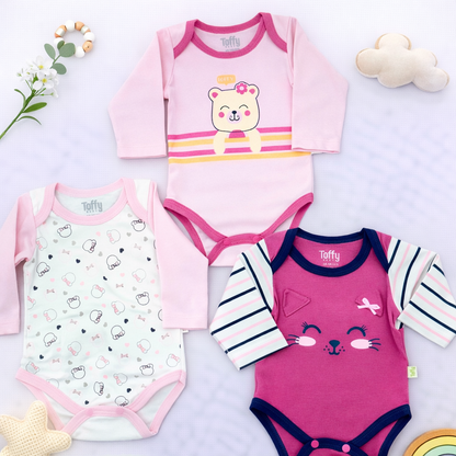 Conjunto de 3 Bodis para Bebé Niña | LALA