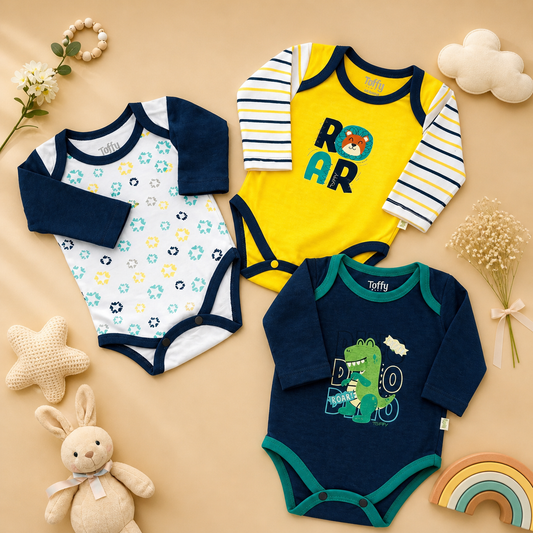 Set de 3 Bodis para Bebé Niño | MINI REX