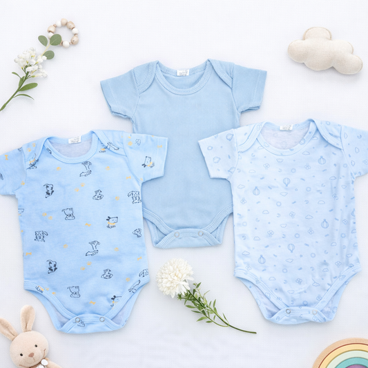 Conjunto de 3 Bodis para Bebé Niño | SHOOPER
