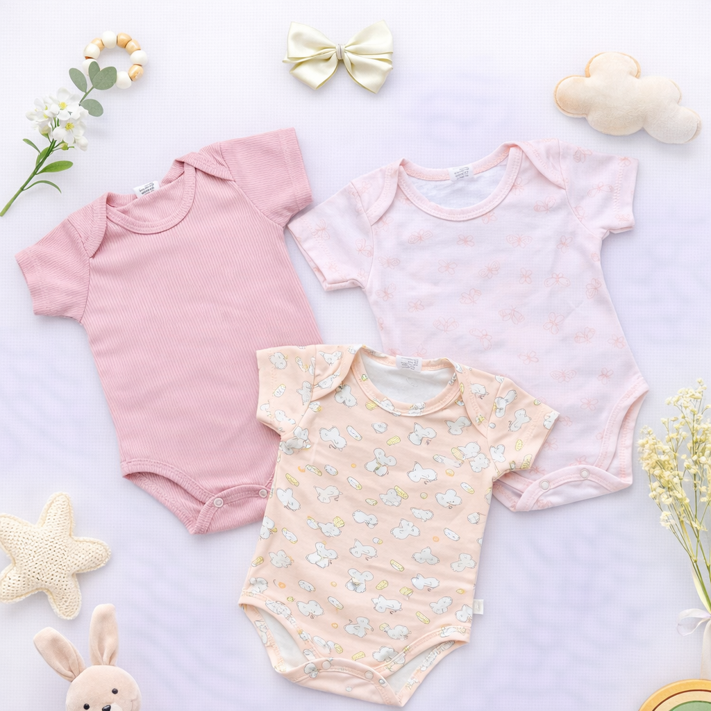 Conjunto de 3 Bodis para Bebé Niña | ANTONELLA