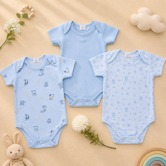 Conjunto de 3 Bodis para Bebé Niño | SHOOPER