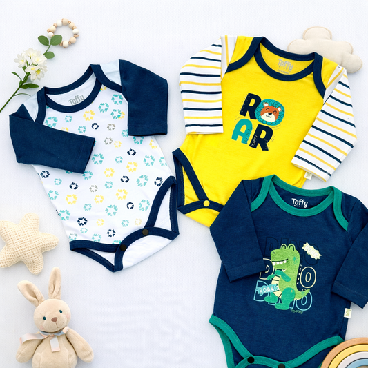 Set de 3 Bodis para Bebé Niño | MINI REX