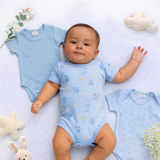 Conjunto de 3 Bodis para Bebé Niño | SHOOPER