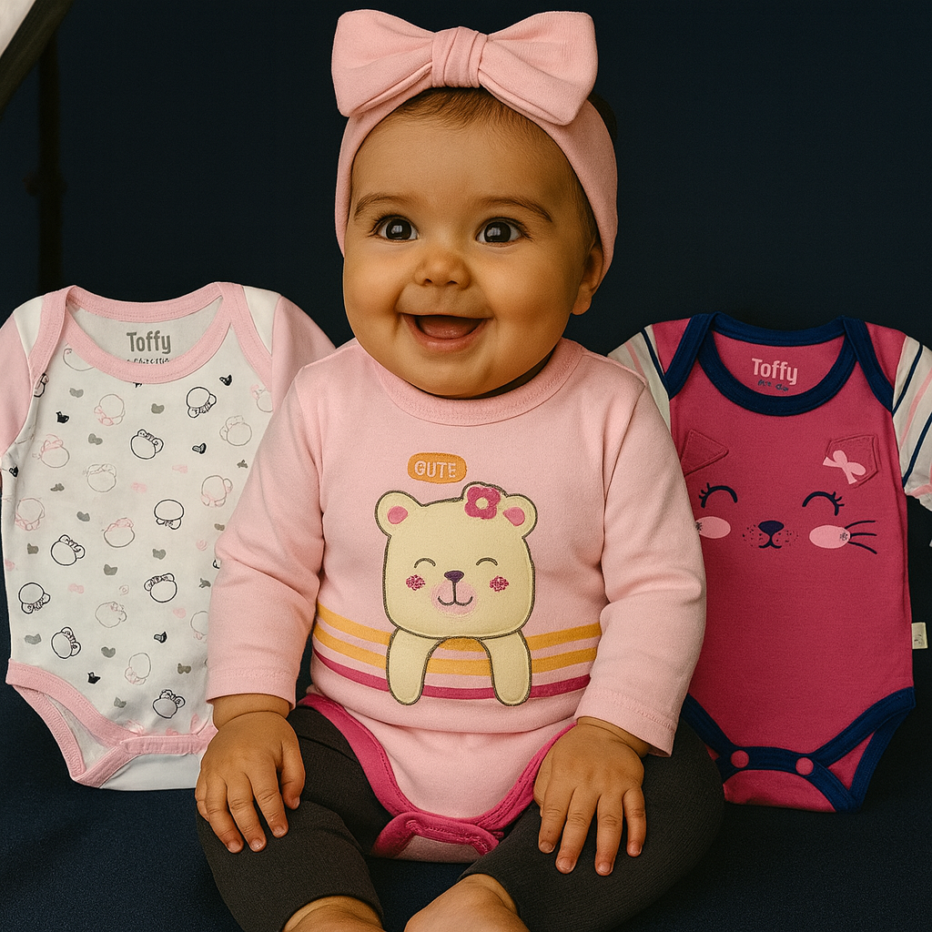 Conjunto de 3 Bodis para Bebé Niña | LALA