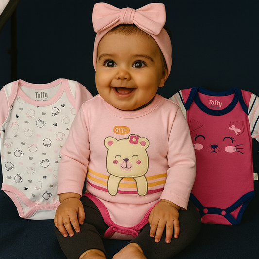 Conjunto de 3 Bodis para Bebé Niña | LALA