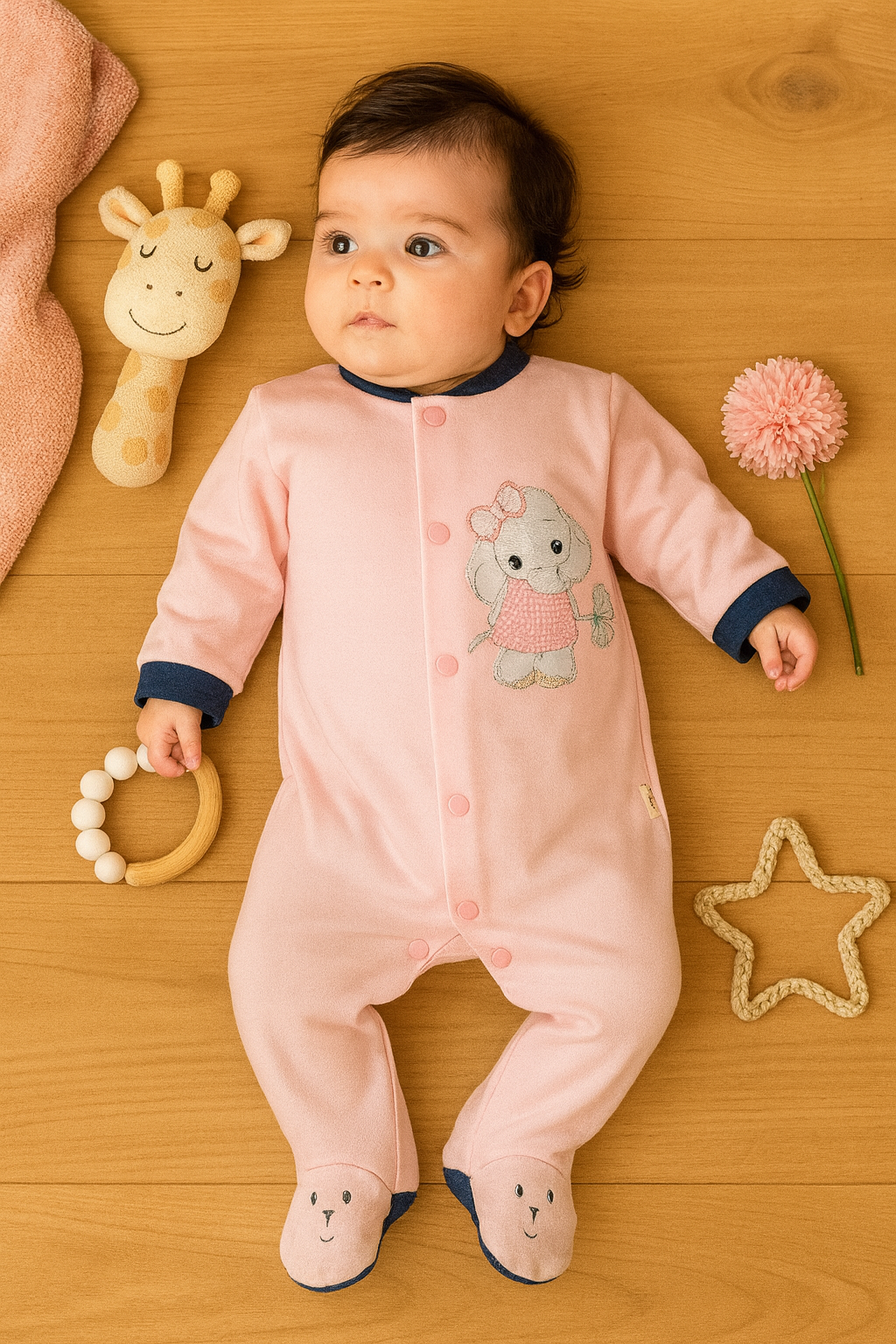Bodi/Pijama para Bebé Niña | ELEFANTITA ROSA