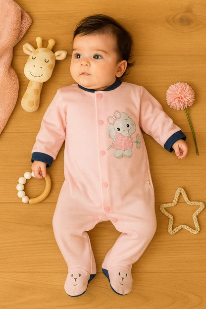 Bodi/Pijama para Bebé Niña | ELEFANTITA ROSA