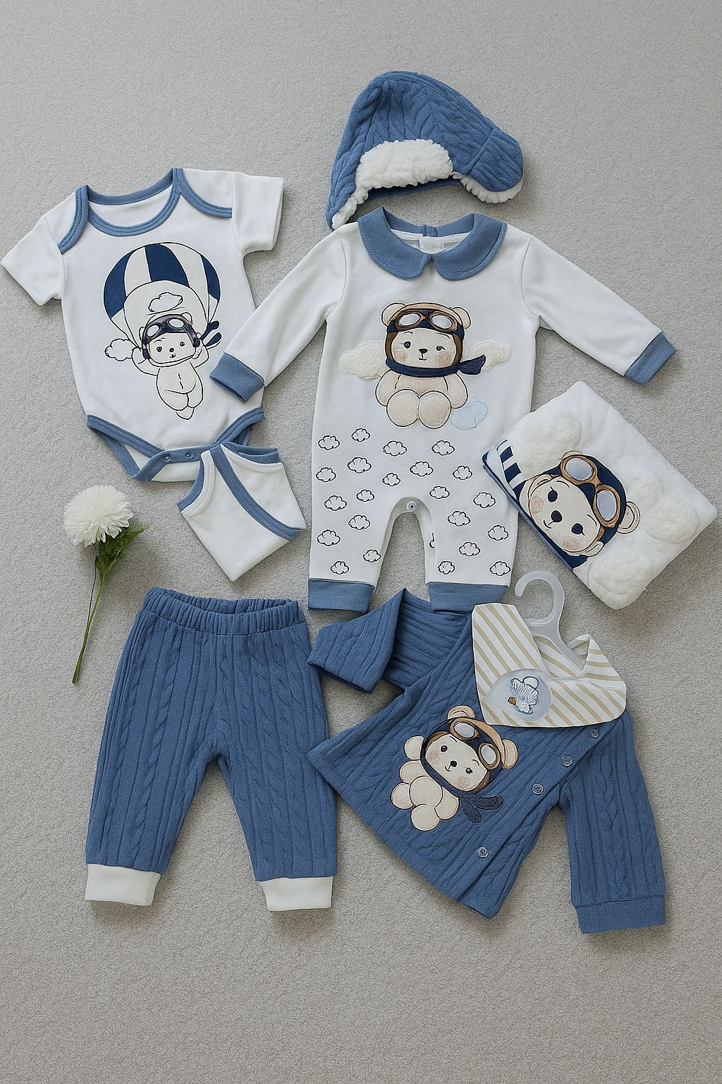 Conjunto de 7 piezas de Ropa para Bebé Niño | MINI AVIADOR