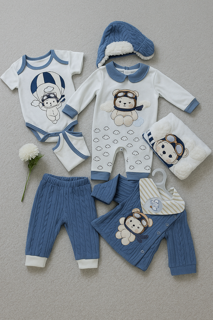 Conjunto de 7 piezas de Ropa para Bebé Niño | MINI AVIADOR