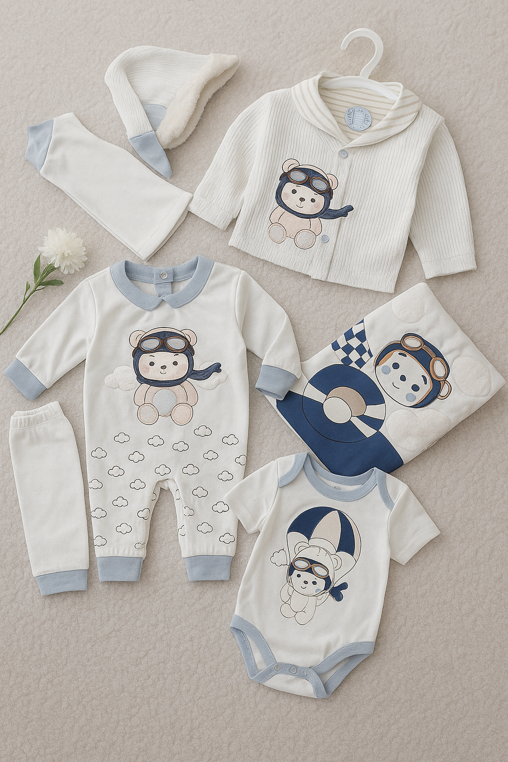 Conjunto de 7 piezas de Ropa para Bebé Niño | MINI AVIADOR