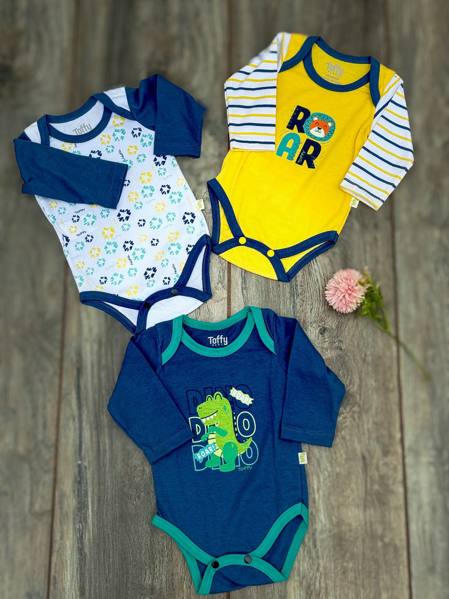 Set de 3 Bodis para Bebé Niño | MINI REX